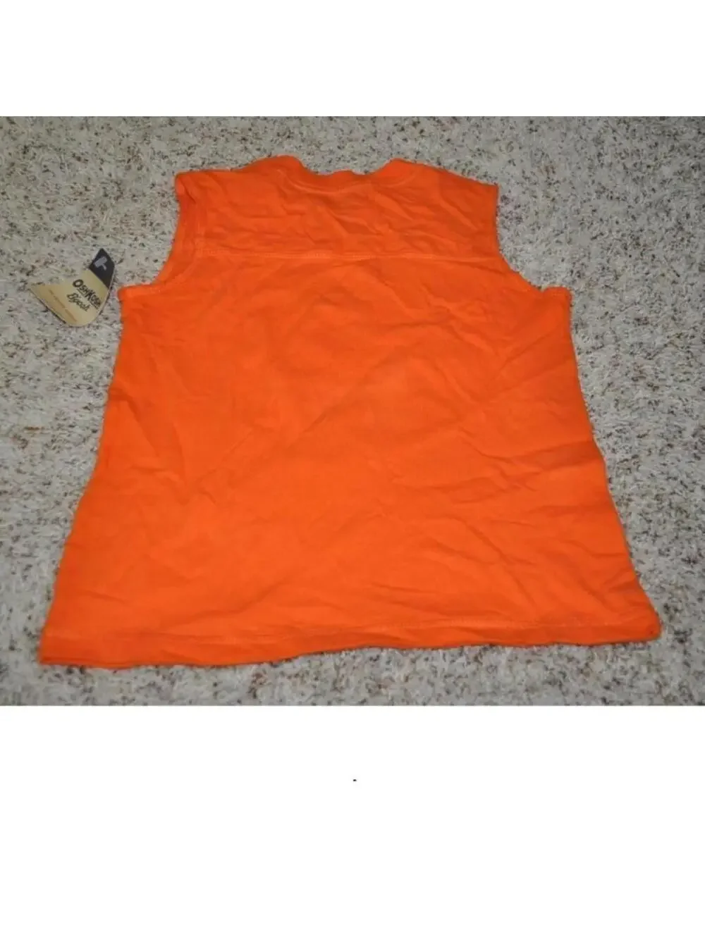 Oshkosh Football Tank Top Boys 4 Orange Quarterback Sleeveless Shirt